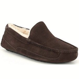 NEW Sizes 9 to 13 Men's Ascot Moc Toe Slippers Loafers - Espresso